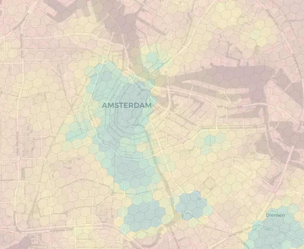 Amsterdam neighborhood livability heatmap