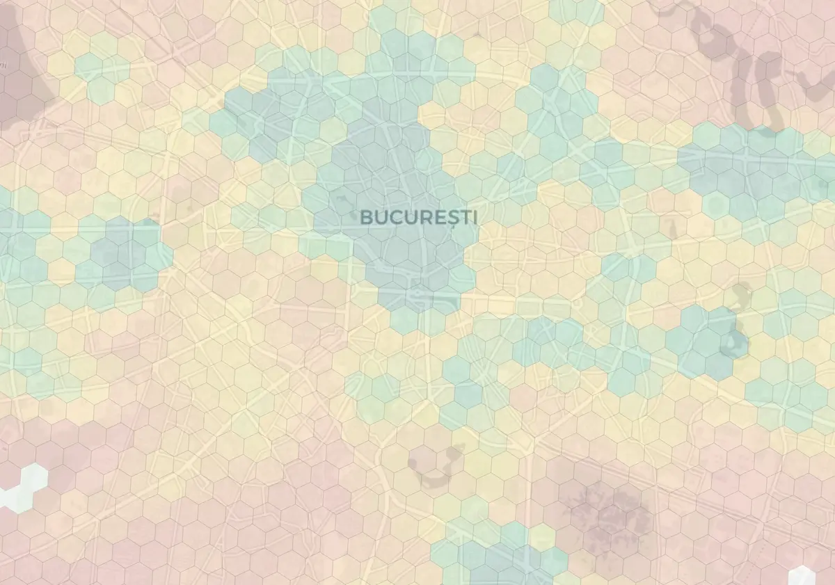 Bucharest neighborhood livability heatmap