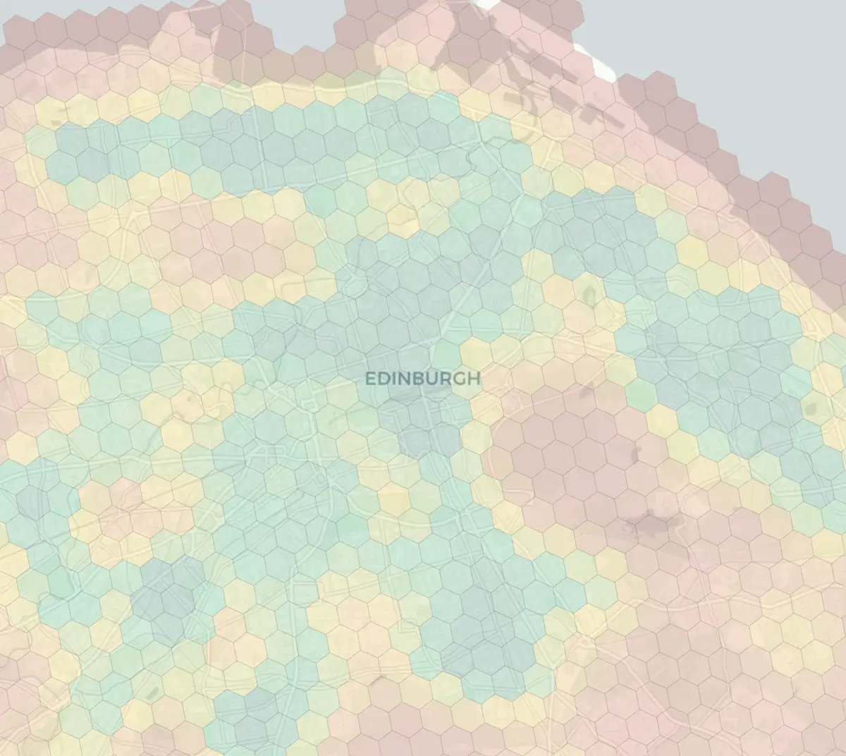 Edinburgh neighborhood livability heatmap