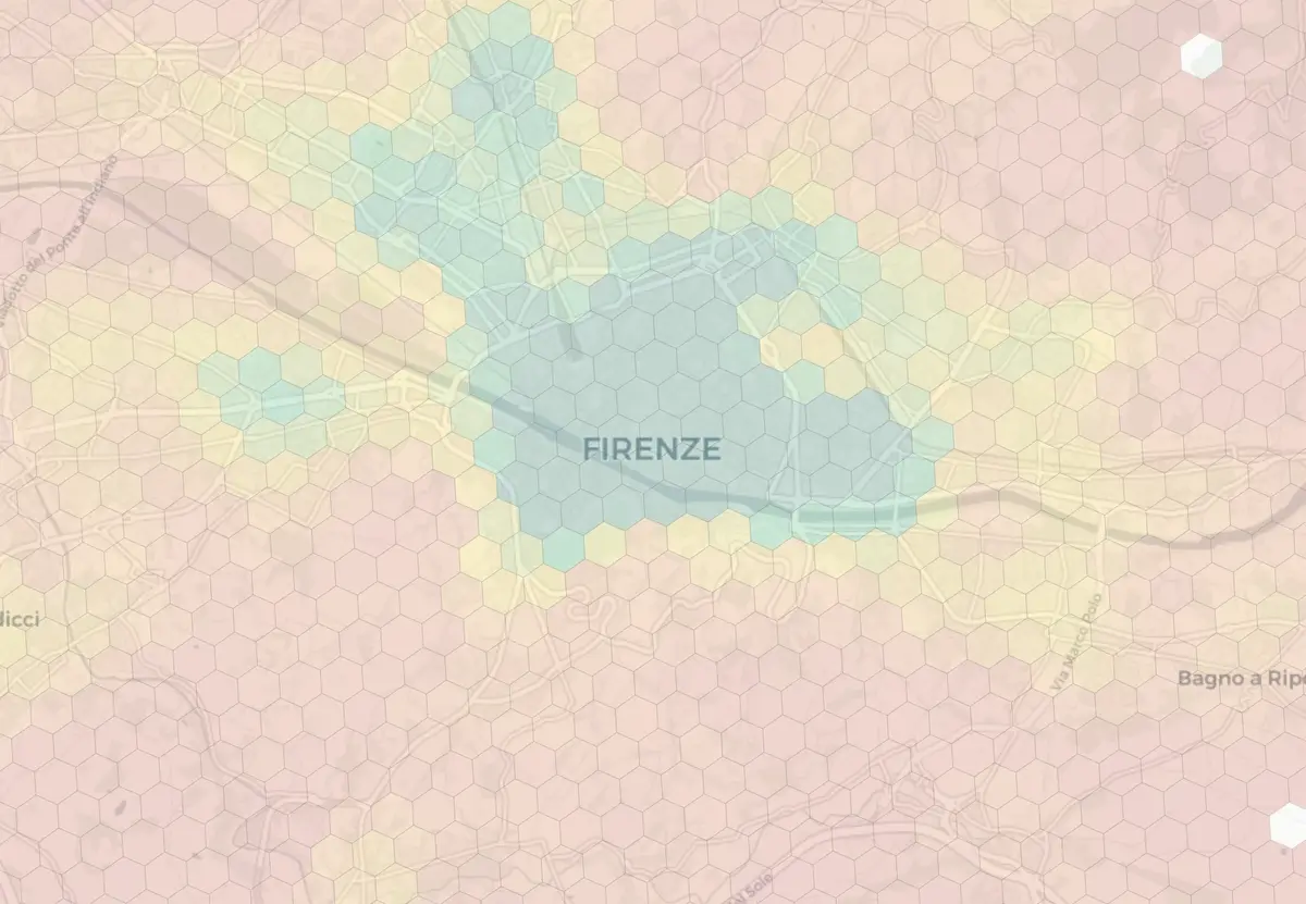 Florence neighborhood livability heatmap