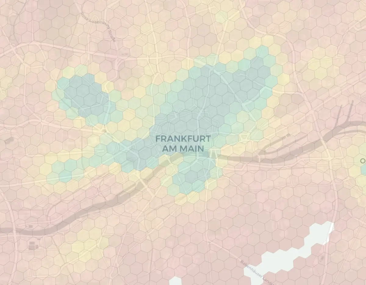 Frankfurt neighborhood livability heatmap