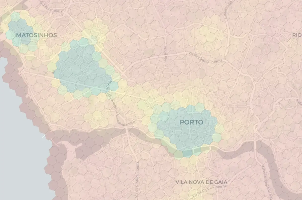 Porto neighborhood livability heatmap
