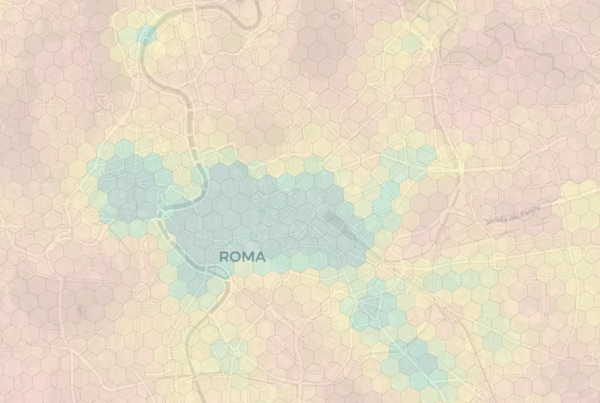 Rome neighborhood livability heatmap