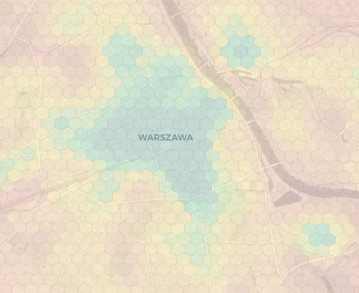 Warsaw neighborhood livability heatmap